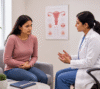 Woman consulting the best vulvar cancer doctor in Vaishali for persistent vulvar itching and skin changes.