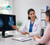 Patient consulting the Best Surgical Cancer Doctor in Ghaziabad about breast cancer staging before treatment.